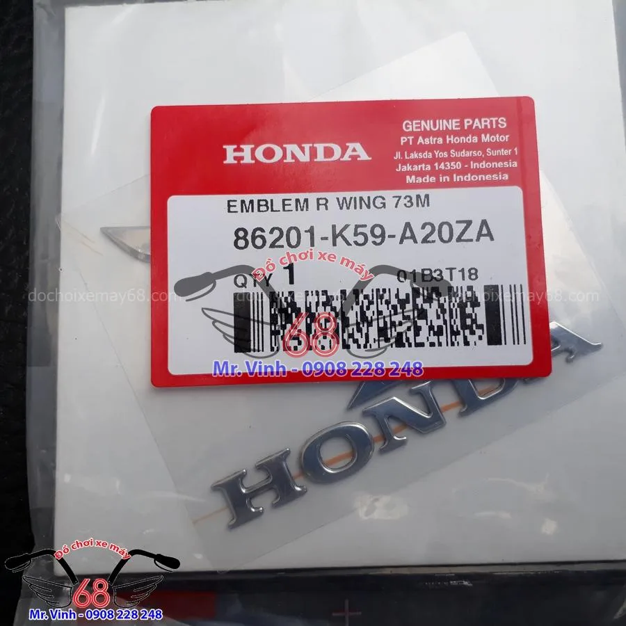 Tem honda cánh gà trước xe vario